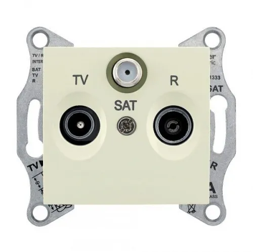 Розетка телевизионная оконечная TV/R/SAT 1-м СП Sedna 1дБ механизм беж. SchE SDN3501347
