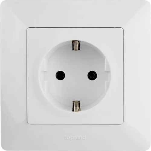 Розетка 1-м СП Valena Life 16А IP2X 250В 2P+E безвинтов. клеммы с лицев. панелью механизм бел. Leg 753421 фото 5