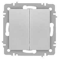 Выключатель 2-кл. СП Accent 6-104-03 10А IP20 250В AL/CU алюм. Intro Б0063484