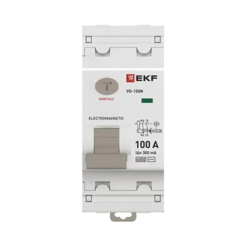 Выключатель дифференциального тока 2п 100А 300мА тип AC 6кА ВД-100N электромех. PROxima EKF E1026M100300 фото 2
