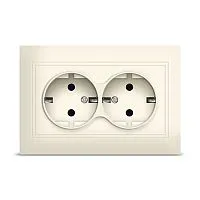 Розетка 2-м Севиль с заземл. сл. кость Universal Б-С0128