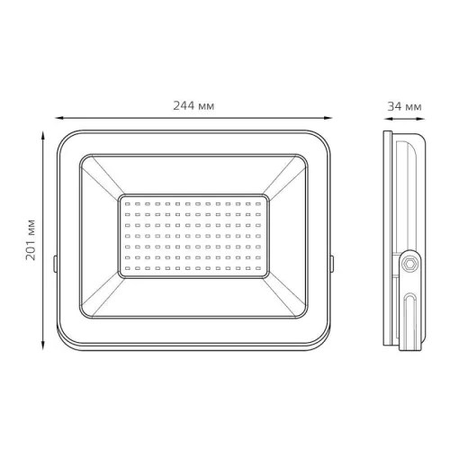 Прожектор светодиодный Elementary 70Вт 6500К IP65 5950лм 175-265В ДО черн. GAUSS 613100370P фото 3