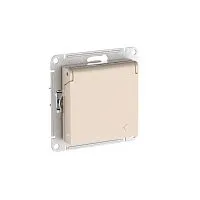 Розетка AtlasDesign 16А IP20 с заземл. защ. шторки с крышкой быстрозажим. клем. механизм беж. SE ATN000246S