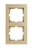 Рамка 2-м VESNA вертикал. без вставки зол. LEZARD 742-3600-152