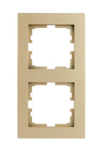 Рамка 2-м VESNA вертикал. без вставки зол. LEZARD 742-3600-152