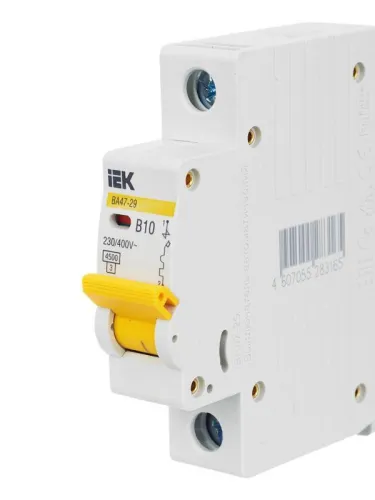 Выключатель автоматический модульный 1п B 10А 4.5кА ВА47-29 KARAT IEK MVA20-1-010-B фото 9