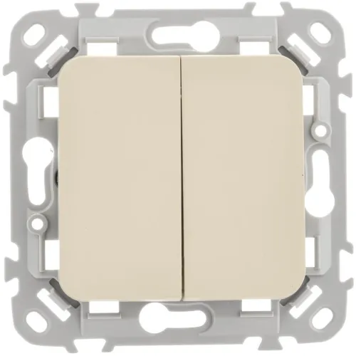 Выключатель 2-кл. СП FLITE ВС12-1-0-ФлСл 10А механизм сливочный IEK FI-V20-0-10-1-K86 фото 2