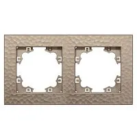 Рамка 2-м Афина фактурная универс. шампань Universal A10044-Br