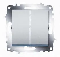 Выключатель 2-кл. 1мод. СП Cosmo 10А IP20 механизм алюм. ABB 619-011000-202