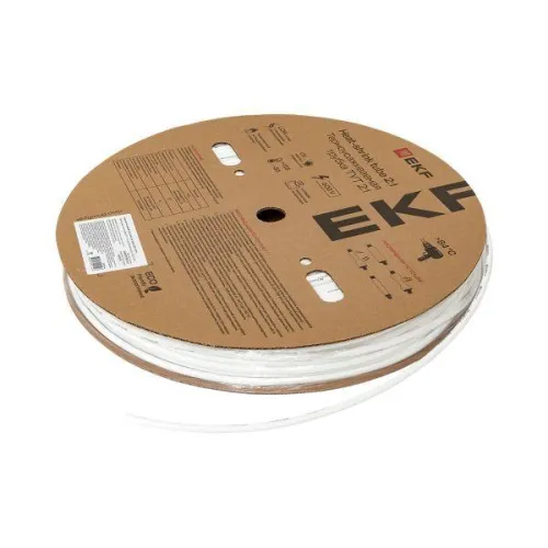 Трубка термоусадочная ТУТ нг 6/3 бел. (уп.100м) EKF tut-6-w фото 3