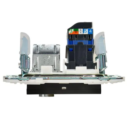 Розетка двойная TV+RJ45 кат.6E SKANDY SK-A15Bl черн. IEK SK-AK20-2-K02 фото 5