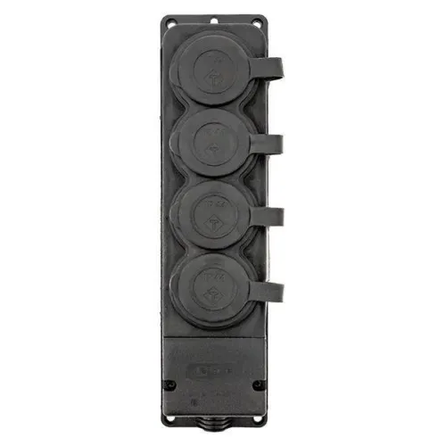 Колодка 4-м 16А IP44 2P+PE 230В с защ. крышками каучук PROxima EKF RPS-020-16-230-44-r фото 8