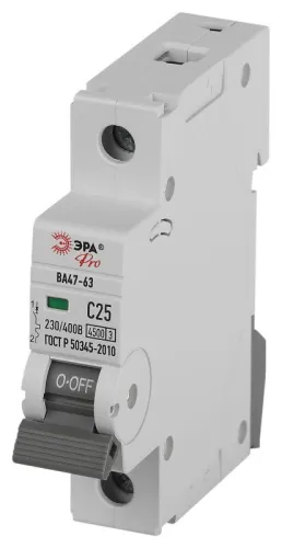 Выключатель автоматический 1п C 25А 4.5кА ВА47-63 PRO ЭРА Б0059409