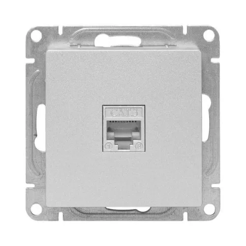 Розетка телефонная 1-м СП Эпика RJ11 механизм алюм. EKF UP1-SOA-RJ11 фото 3