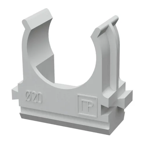 Держатель для труб (клипса) d20мм АБС-пластик кор. (уп.100шт) Промрукав PR.02620