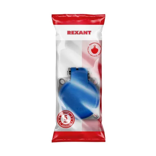 Розетка влагозащ. с крышкой с/з скрытая установка16А IP54 каучук Rexant 111-008 фото 3
