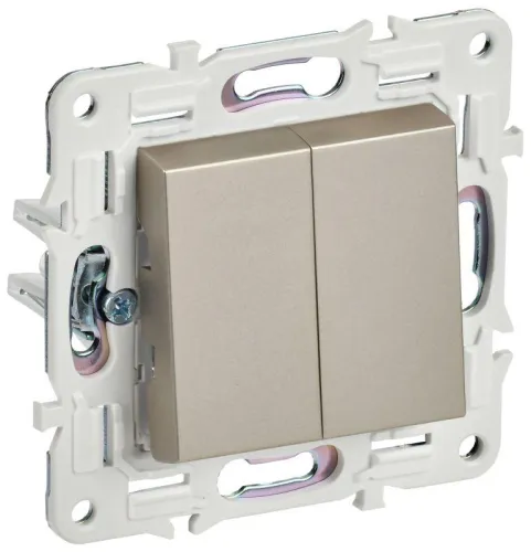 Выключатель перекрестный 2-кл. SKANDY 10А SK-V06Sh шампань IEK SK-V23-0-10-K37