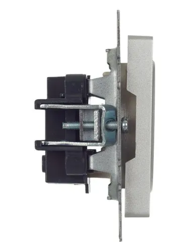 Розетка BRITE РС10-1-0-БрА 10А без заземл. без защ. шторок механизм алюм. IEK BR-R10-10-K47 фото 3