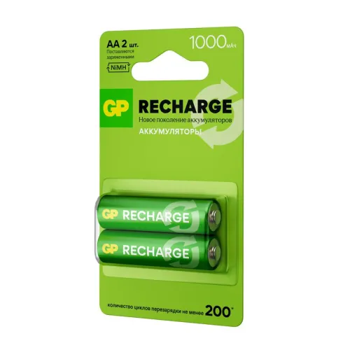 Аккумулятор AA/HR6 RECHARGE 1.2В 1000мА.ч 100AAHCV-2CRSBC2 16/96 (блист.2шт) GP 20252 фото 3