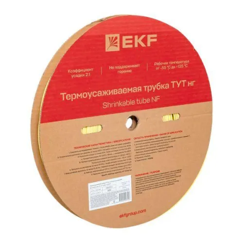 Трубка термоусадочная ТУТ нг 2/1 желт. (уп.200м) EKF tut-2-y фото 3
