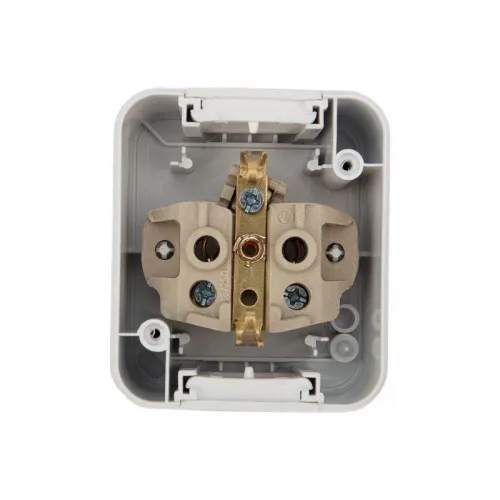 Розетка 1-м ОП Mini OG с заземл. керамика IP54 бел. Kranz KR-78-0605 фото 2