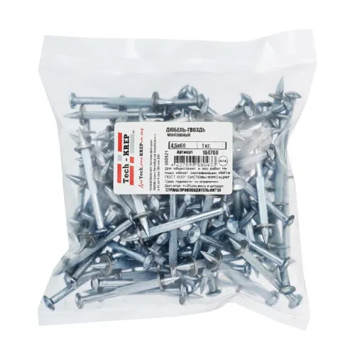 Дюбель-гвоздь монтажный 4.5х60 (уп.1кг) Tech-Krep/Zitar 104760