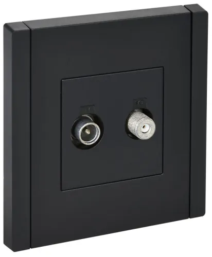 Розетка 2-м TV+SAT FORTE&PIANO FP138 черн. IEK FP-AF20-O-K02