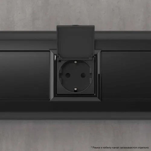 Розетка 1-м 2мод. Avanti "Черный матовый" 16А 2P+E защ. шторки с крышкой черн. DKC 4412012 фото 2
