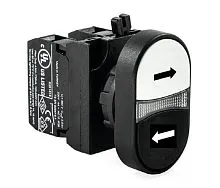 Кнопка сдвоенная (1НО+1НО) со стрелками "Влево-Вправо:(CP) черн./черн. EMAS CP101K20HHOK