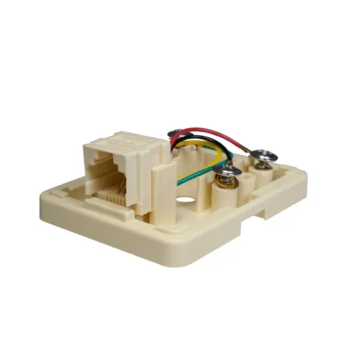 Розетка компьютерная 6P4C (RJ-11) 1 порт бел. SUPRLAN 10-0305 фото 3