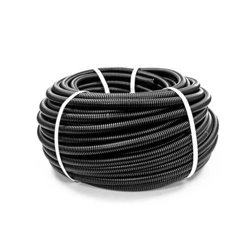 Труба гофрированная ПНД d20мм с протяжкой безгалоген. (HF) черн. (уп.50м) Строитель PR02.0391 фото 3