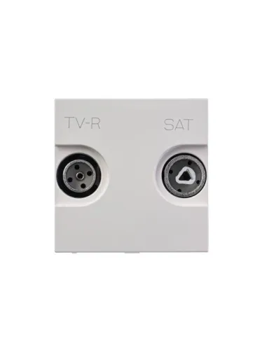 Розетка телевизионная одиночная TV/R/SAT 2мод. Zenit с накладкой бел. ABB 2CLA225130N1101 фото 2