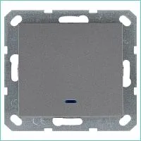 Выключатель 1-кл. 10А IP20 с подсветкой механизм алюм. Jasmart G3011NS