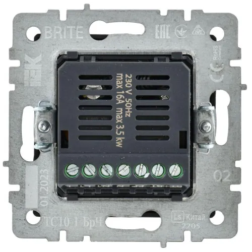 Термостат электронный с индик. BRITE СП IP20 ТС10-1-БрЧ механизм черн. IEK BR-RT11-K02 фото 6