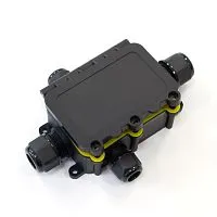 Коробка распределительная ОП 131х95х37 4-вводная IP68 ПА66 40А 450В d3.5-12мм с откидной крышкой черн. Промрукав PR08.13153