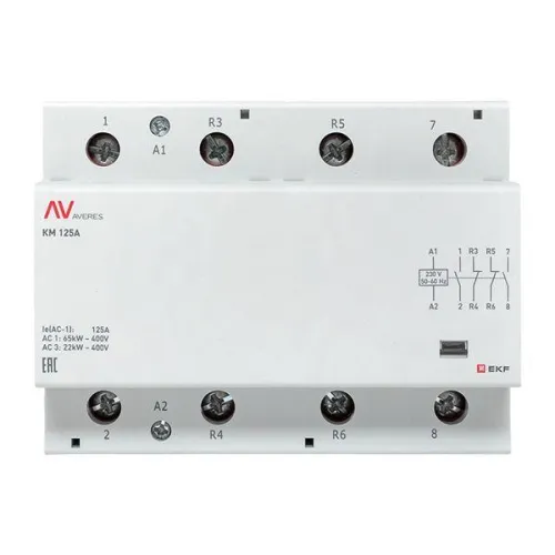 Контактор модульный КМ 125А 2NO+2NC 230В AC (6 мод.) AVERES EKF km-av-6-125-22-230V фото 2