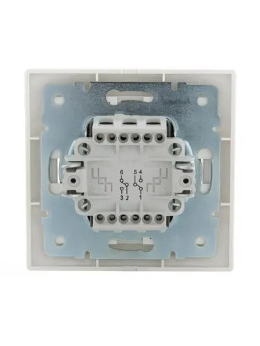 Переключатель проходной 2-кл. СП Mira 10А IP20 с бел.вставкой бел. LEZARD 701-0202-106 фото 2