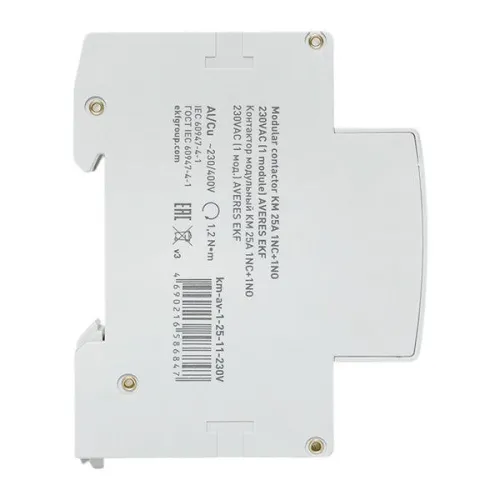 Контактор модульный КМ 25А 1NC+1NO 230VAC (1 мод.) AVERES EKF km-av-1-25-11-230V фото 8