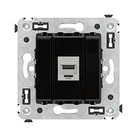 Розетка компьютерная 1-м СП Avanti "Черный квадрат" RJ45 кат.5E без шторок экранир. механизм DKC 4402763