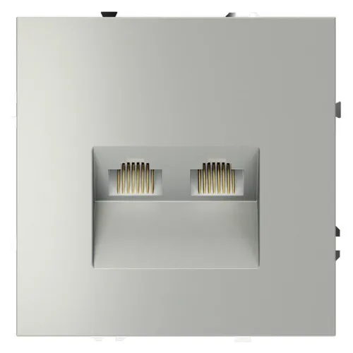 Розетка компьютерная 2-м СП S70 RJ45 + RJ45 кат.6 механизм сталь Voltum VLS060205