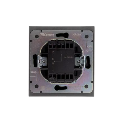 Выключатель проходной (переключатель) 1-кл. СП STRONG MIELE 10А графит Kranz KR-78-0708-6 фото 7