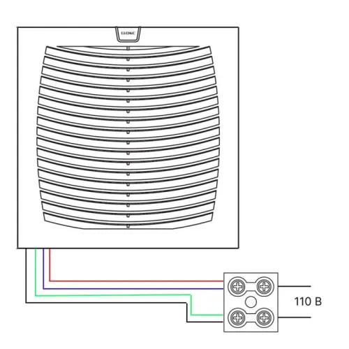 Вентилятор с фильтром ЭМС 100куб.м/ч 115-230В AC 152х152мм IP54 DKC R5MCV15231 фото 3
