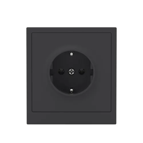Розетка силовая KANT 2P+E без шторки черн. уголь DKC 7012033 фото 6