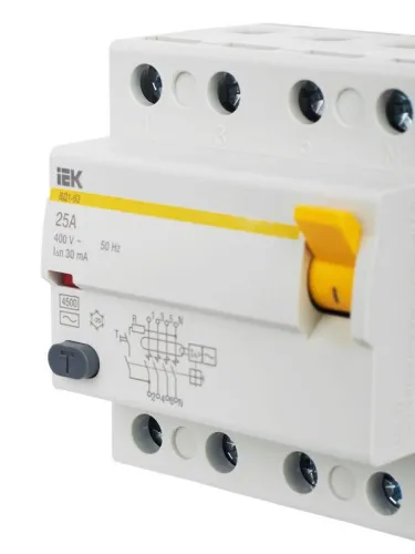 Выключатель дифференциального тока (УЗО) 4п 25А 30мА тип AC ВД1-63 KARAT IEK MDV10-4-025-030 фото 10
