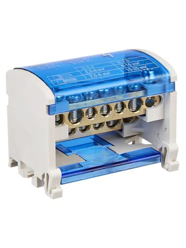 Шина на DIN-рейку в корпусе (кросс-модуль) ШНК 2х7 L+PEN IEK YND10-2-07-100 фото 2