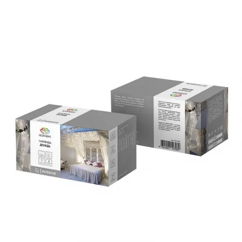 Гирлянда светодиодная "Светодиодный Дождь" 2х3м 240LED бел. 12Вт 230В IP20 свечение с динамикой провод прозр. Neon-Night 235-065 фото 6