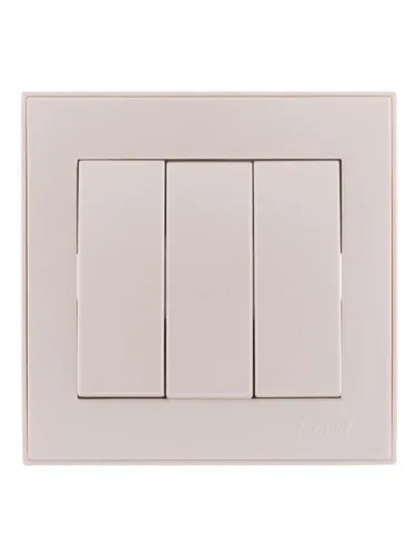 Выключатель 3-кл. СП Rain 10А IP20 жемчуж./бел. метал. LEZARD 703-3030-109