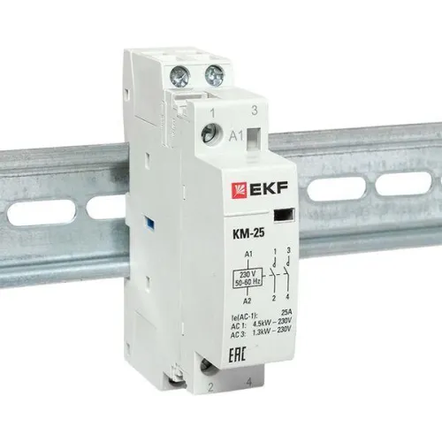 Контактор модульный КМ 25А 2NО (1 мод.) EKF km-1-25-20 фото 4