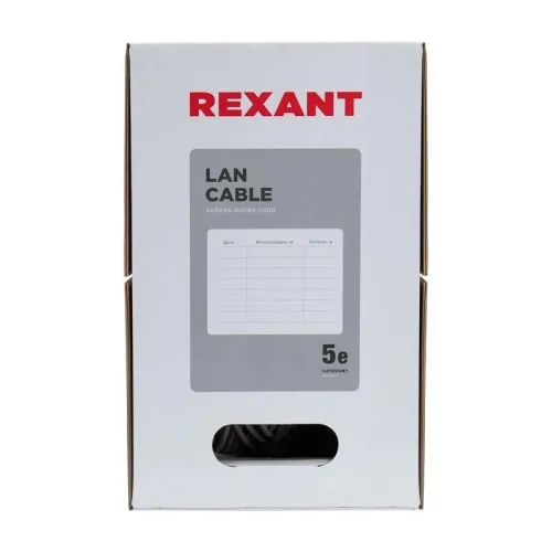 Кабель витая пара U/UTP кат.5E 4х2х24AWG solid CU PVC сер. (м) Rexant 01-0043 фото 13
