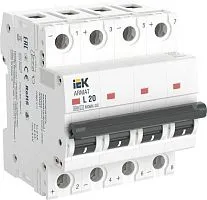 Выключатель автоматический модульный 4п L 20А M06N-DC ARMAT IEK AR-M06N-4-L020DC
